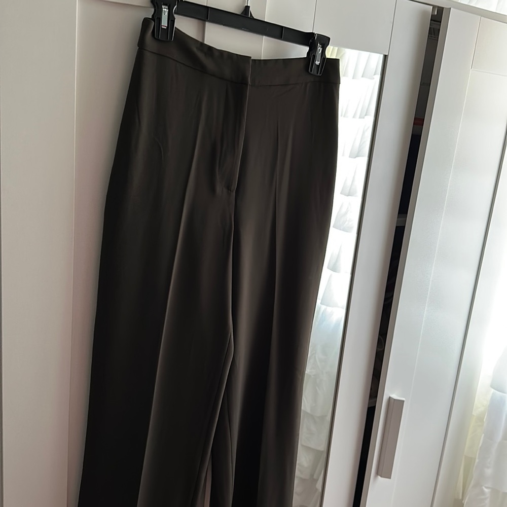 H&M olive green wide leg high waisted trousers US 4